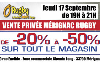 Vente privée Mérignac Rugby